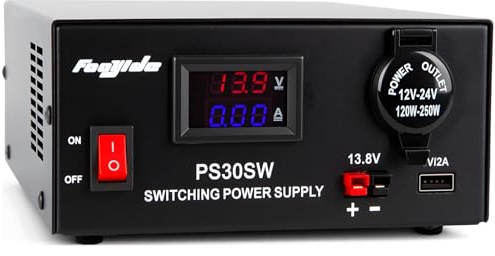 DC Bench Power Supply 30A 13.8V, Universal Regulated Power Supply for Radio, USB+Anderson+Cigarette Lighter Socket Home Lab Benchtop AC-to-DC Converter for CB/HAM/Amateur Radio