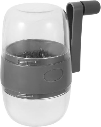 JECOMPRIS Picadora Manual de Frutos Secos y Ajos Gris Trituradora de Nueces Compacta Manivela Molinillo Manual para Alimentos Adecuado para Cocina y Picnic Fácil de Limpiar y Desmontar