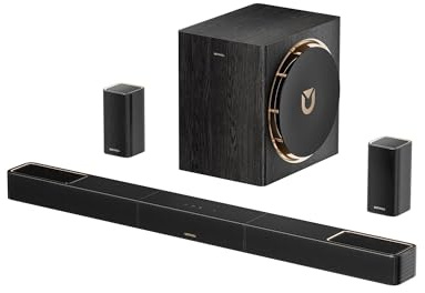 ULTIMEA Skywave X50 5.1.4ch Soundbar with 2 Wireless Surround Speakers and 8 Subwoofer, Surround Soundbar for TV, Peak Power 760W, GaN Amplifier, Dolby Atmos, 4K HDR Pass-Through, HDMI eARC