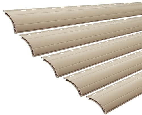 5 x Rollladenpanzer Lamelle Profil Ersatz für Rollladen Rolladen Ersatzlamelle in Mini oder Maxi, Farbe: grau, weiß oder beige (beige [45], K52B - 198cm)