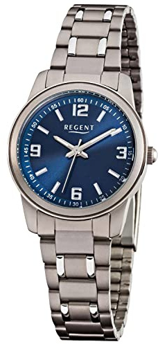 Regent Damen Analog Quarz Uhr mit Titan Armband 12290412