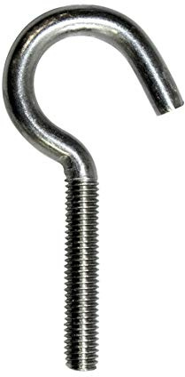 SN-TEC Schraubhaken/Wandhaken/Gewindehaken gebogen M5x50mm Edelstahl A2 rostfrei (10 Stück)
