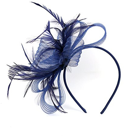 LONTG Fascinator Damen Mädchen Haarspange Feder Blumen Haarklammer Tea Party Kirche Haarreif Hochzeit Brautschleier Vintage Haarschmuck Mesh Stirnband mit Hair Clip für Halloween Fasching Karneval