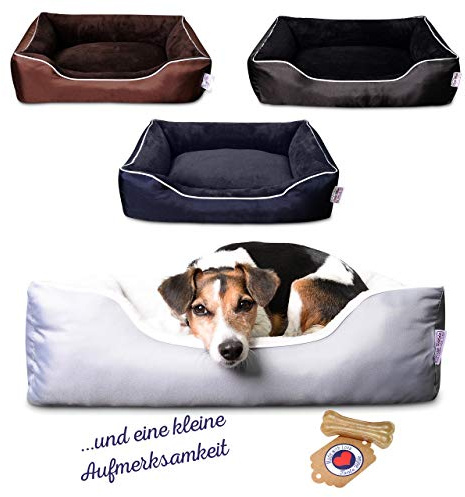 Tante Hilde Hooge Hundebett für kleine Hunde Waschbar, Robust, Pflegeleicht & Mega Kuschelig! (Braun)
