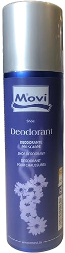 MOVI DEODORANT Spray - Deodorante per scarpe. Elimina i cattivi odori da scarpe e scarpiere. Delicatamente profumato - 250 ml. Confezione da 3 bombole.