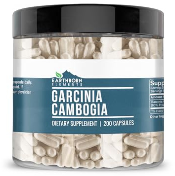 Earthborn Elements Garcinia Cambogia 200 Capsules, Pure & Undiluted, No Additives