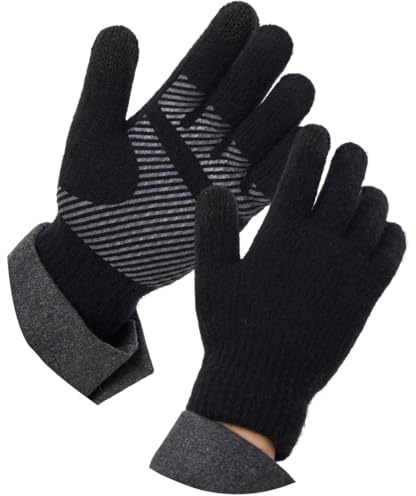 QICEDER Guanti Touch Screen Termici a maglia Uomo/Donna,Invernali per Smartphone e iPad, iPhone, da Esterno per Bici, Running,Guanti di coppia