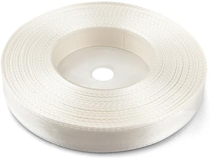 Netuno 1x Satinband Hellecru 12 mm x 32 m Schleifenband Geschenkband Dekoband Stoffband bunt Satinrolle farbig Bänder zum Basteln für Hochzeit Taufe Geburtstag Weihnachten Ostern Geschenk