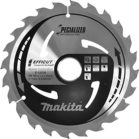 Makita E-12164 Efficut TCT 185mm x 30mm 24T Circular Saw Blade