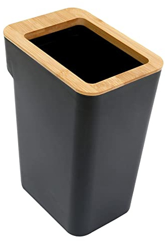 predolo Mülleimer mit hohem Fuß, Mülleimer mit Druckdeckel, langlebiger Abfallkorb, modischer für Badezimmer, Büro, Schlafzimmer, #10L