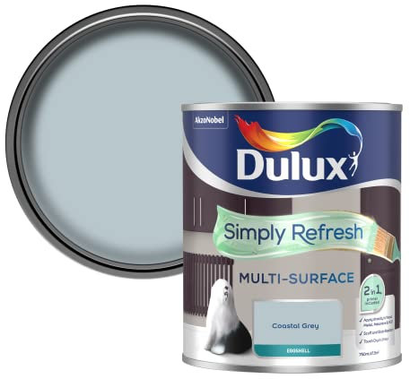 Dulux Simply Refresh Multi Surface Eggsgell Paint - Coastal Grey - 750ML