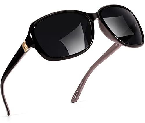 SIPHEW Gafas de sol para mujer, polarizadas, protección UV400, negro y lila, Einheitsgröße