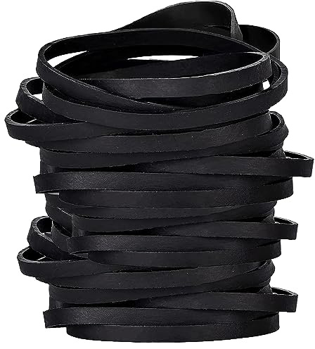 Bandas Elásticas de Goma 100 Piezas - Goma Elástica Negra 120 x 6 mm - Anchas - Anillos de Goma Elástica para Maletines de Oficina, Libros, Escuela, Arte y Hogar