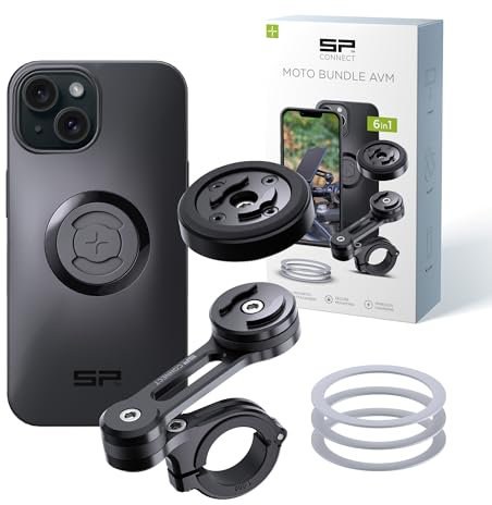 SP CONNECT Moto Bundle mit Anti Vibration Module | SPC+ | kompatibel mit iPhone 15 Handyhalter für Motorrad Bike Moped Roller | Gadget Halterung für Navi