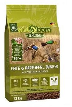 Wildborn Ente & Kartoffel Junior 1 x 12 kg | Hundefutter für Welpen und Junghunde mit viel Entenfleisch | Getretreidefreie Rezeptur