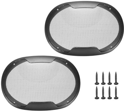 QUARKZMAN 2Stk 6 x 9 Lautsprecher Grill Netz Dekorative Oval Woofer Schutzabdeckung Teile Schwarz