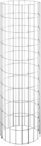 Colonne gabion ronde en acier galvanisé Ø 30 x 100 cm, clôture double fil, kit complet de clôture 152012