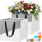LVNRIDS 2 Bolsas de Regalo Grandes, 30 x 30 x 30 cm Bolsas Cuadradas con asas de Mercancía de Compras, 11.8 inch Bolsas de Ramos, Cumpleaños, Manualidades, Navidad Plata