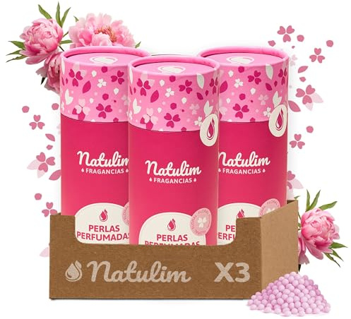 Natulim Perlas Perfumadas - Perlas Aromatizantes para Ropa - Fragancia Duradera - Sin Químicos Nocivos - Apto Pieles Sensibles y Todo Tipo de Prendas - 90 Lavados – Pack 3 Unidades (Fragancia Floral)