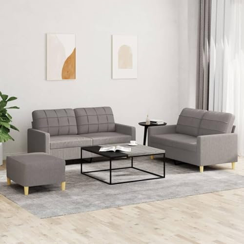 Xichuzi 3-TLG. Sofagarnitur mit Kissen Taupe Stoff, Sofa Mit Relaxfunktion, Couchgarnitur, Wohnzimmer Sofa, Couch, Sofa Set 3201289