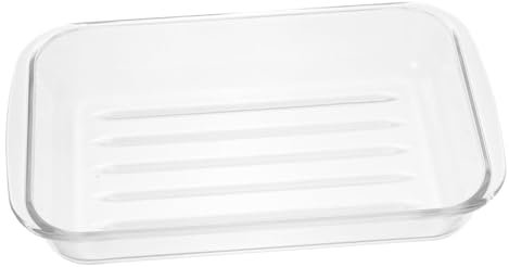 Cabilock Fuente Para Hornear De Vidrio Templado Transparente Bandeja Para Hornear Doble Asa Queso Resistente Al Calor Utensilio De Cocina Para Servir Mesa