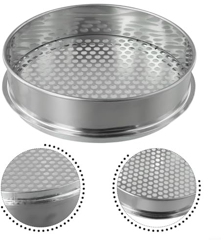 Eawfgtuw Gartensieb für Erde und Steine, Gartenarbeit Metall Erde Sieb Mesh, Heavy Duty Erde Kompost Sieb Rocks Sifter Riddler (rundes Loch 7 mm)