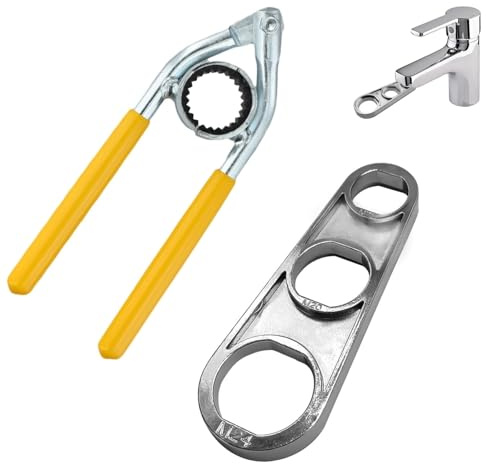 3-Hole Faucet Aerator Wrench,Portable Tap Aerator Removal Tool,Efficient Water Flow Adjusting Tool,Multi-Use Faucet Bubbler Wrench,Sink Spout Installation or Replacement for Kitchen Bathroom Sink