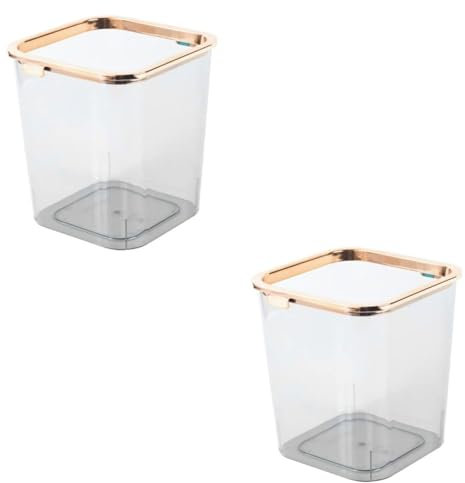 KhUkhu Poubelle Transparente en Acrylique, Poubelle Transparente, Poubelle sous l'évier, Accessoires de Salle de Bain Transparents, Petite Poubelle,2