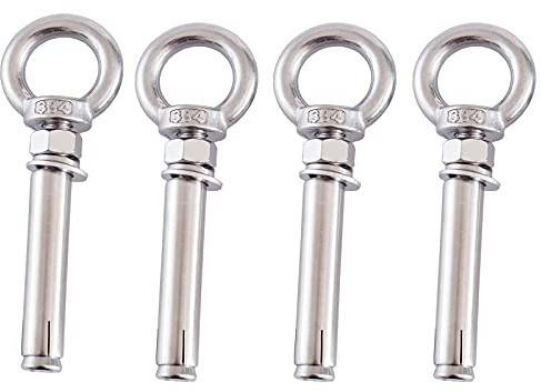 4 pernos de anclaje de expansión de anillo de elevación M10, tornillo de expansión de acero inoxidable 304, apto for paredes de ladrillo de hormigón.(M10x70mm)