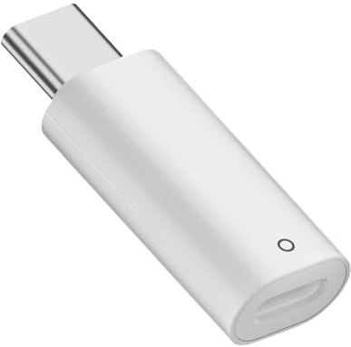 Adapter für Apple Pencil 1 auf USB C, Lightning auf USB C Ladeadapter für iPad 10. Generation, Unterstützt Bluetooth-Kopplung, Tragbarer Schnellladeanschluss für Stift der 1. Generation