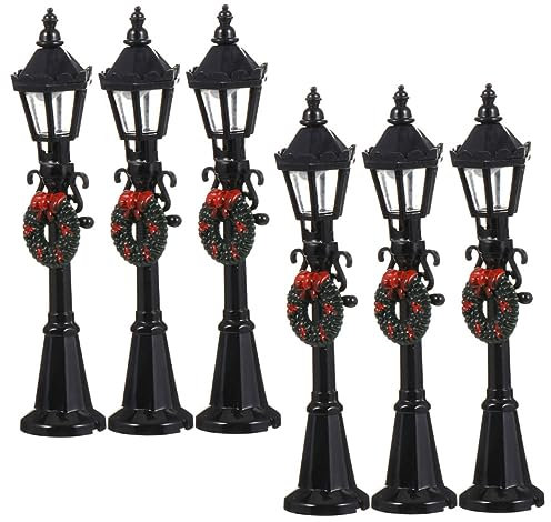 Toyvian 6pezzi Lampioni Stradali in Miniatura Per Case in Miniatura Accessori Decorativi Lampione Oggetti Di Scena Per Parchi e Case Delle Bambole
