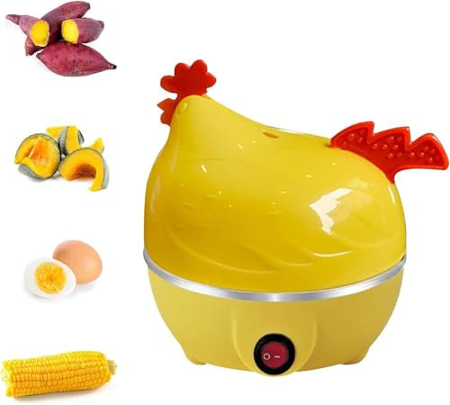 Chicken Shaped Egg Poacher, Electric Egg Boiler, Electric Egg Cooker, Rapid Egg Boiler, Quick Egg Poacher, Multi-Functional Egg Boiler, Egg Steamer, Multi Functional Poached Egg Maker (A-UK Standard)