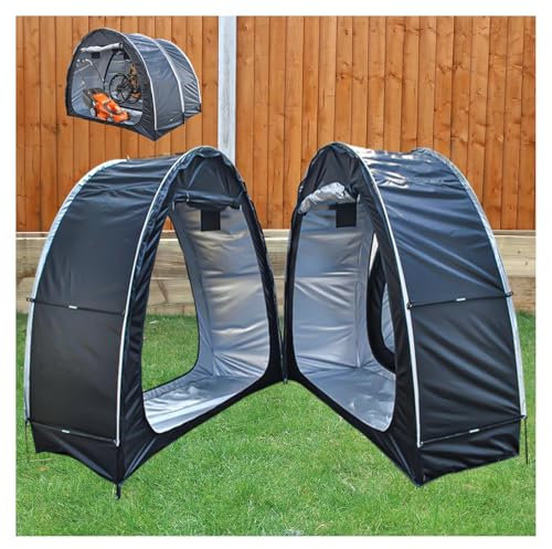 Fxiaobin 2 PCS Box Biciclette può Essere Giuntato Box Biciclette da Esterno con Tessuto Oxford 210D PU4000 Impermeabile Capannone per Esterno Carport Auto,Black