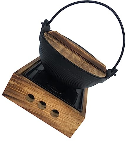 VALICLUD Marmite Suspendue Japonaise en Fonte Antiadhésive Ustensile Cuisine Pratique pour Camping Haute Température pour Pique- et Randonnée 1 Pièce