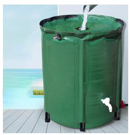 YPIOUREN Récupérateur d'eau avec Robinet Filtrant, Tonneau d'eau, Système De Récupération d'eau De Pluie Pliable, Tonneau De Récupération d'eau De Pluie Pliable en PVC, for Terrasses(50L)