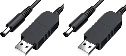 Panlouting 2 Pack | Cable de Carga USB a CC 5,5 x 2,1mm 5V | 80cm | Para Tiras de Luz LED USB, Linternas, Lámparas de Mesa, Ventiladores, Relojes y Altavoces