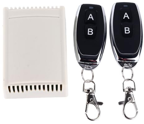 ViaGasaFamido 12V Interruttore Remoto Porta Remoto Garage Universale 433MHz Design del Pulsante di Apprendimento Design a 2 Canali Interruttore Telecomando Wireless per Lampade, Motori,