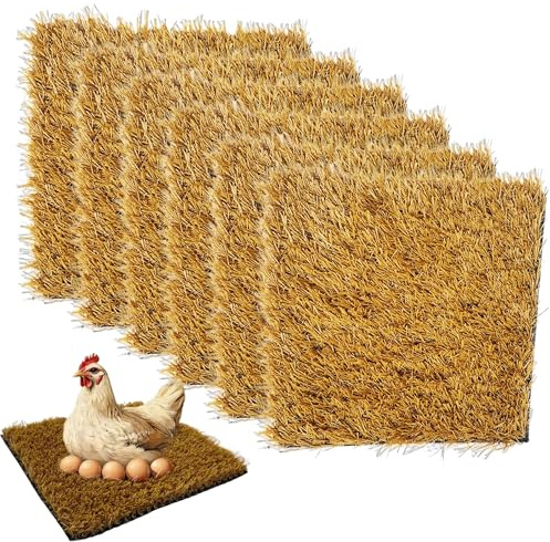 WSNDM 6 st mjuka kycklingbo-ägg, 30 x 30 cm häckningskuddar för kyckling, tvättbara med simulerat gräs, för äggläggning, fjäderfä, höns, boet för höns