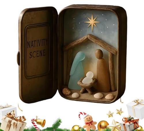 Figure per presepe – Personaggi Religiosi Fatti a Mano in di Mare, Mini presepe presepe, Decorazione Natalizia, per Decorazione Domestica, scrivania, Camera da, Soggiorno, Ufficio, Scuola