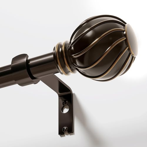 Gormena Gardinenstange Braun 80-148cm Metall Ausziehbar Vintage Stil | Ø22mm Lang Vorhangstange Kaum Durchbiegbar 15KG Stabil Curtain Rod Für Schlafzimmer Wohnzimmer Badezimmer Oder Esszimmer