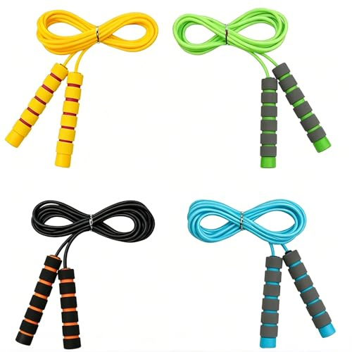4 Pcs Skipping Rope, Skipping Rope and Adults, Adjustable Jump Rope With Foam Handles, Suitable Fitness Jump Rope For Outdoor, Party Favor, Exercise Activity