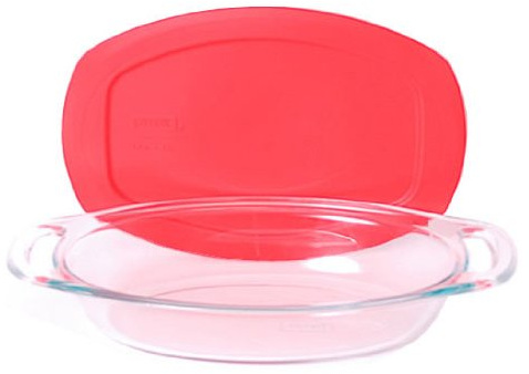 Pyrex Easy Grab 1.3 Quart Glass Oval Bakeware Dish