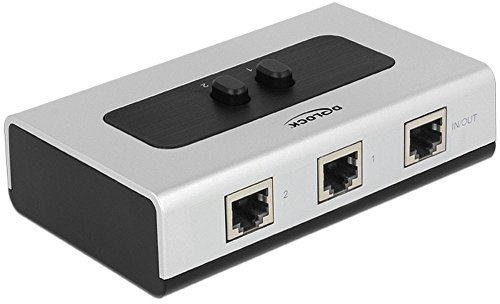 DeLock RJ45 10/100/1000 2-Port manual bidirectional Gigalan Netzwerk Switch 2x 10/100/1000