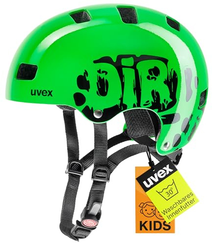 uvex Kid 3 - robuster Fahrradhelm für Kinder- individuelle Größenanpassung - optimierte Belüftung - Dirtbike Green - 51-55 cm
