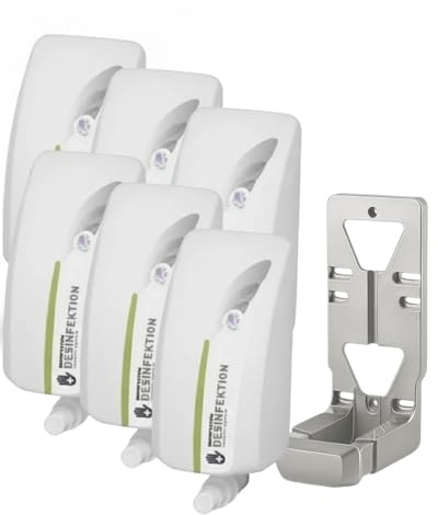 Blanc HYGIENIC Lavela Spender & Handdesinfektion – Set bestehend aus 2X Wandspender und 6X 1 Liter Haut- und Händedesinfektion für die professionelle Betriebshygiene, für ca. 12.000 Anwendungen