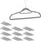 Relaxdays XXL Kleiderbügel Set, Samtbügel mit Hosenstange, Krawattenhalter, rutschfest, drehbar, großes 100er Pack, grau