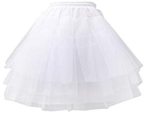 GUMEI Jupe Lolita fille uni tulle crinoline multi-couches élastique cordon blanc 60-90 cm
