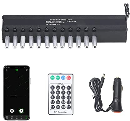 Garosa Fiber Optik Leuchtkit Sterndecke - 3W mit Bluetooth Steuerung, 12 Löcher, weiße Lichter für Auto und Haus | Meteor-Effekt-Glasfaser-Deckenleuchte, Bluetooth, App, 12 Löcher, für Schlafzimmer