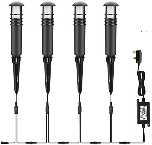 CISLAN Garden Lights - 3W 12V Low Voltage Outdoor LED Landscape Lights, IP65 Waterproof, for Patio, Deck, Yard, Garden, Driveway, Pool Area (4 Pack)