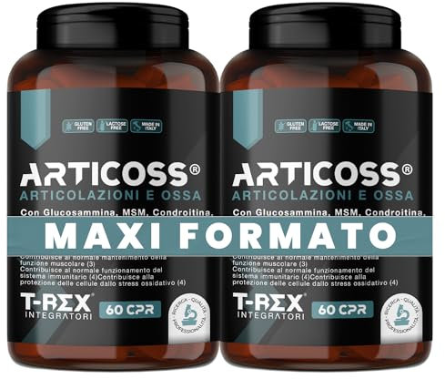 ARTICOSS Integratore per Articolazioni Ossa e Cartilagini con Glucosamina Condroitina Msm Artiglio del Diavolo, Vitamina C e Vitamina D, Collagene e Acido Ialuronico. 120 compresse